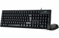 Genius KM-100SE, Set klávesnice a myši, drátový, CZ+SK layout, Copilot klávesa, USB, černý