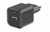 Swissten síťový adaptér gan 1x usb-c 20w pd + 1x usb-a 18w qc černý