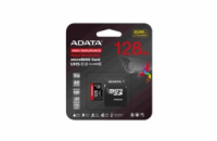ADATA MicroSDXC karta 128GB High Endurance UHS-I C10 V30 A2 (R:100/W:85 MB/s) + SD adaptér