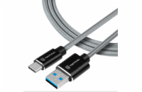Tactical Fast Rope Aramid Cable USB-A/USB-C 2m Grey