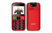 EVOLVEO EasyPhone ET, mobilní telefon pro seniory s nabíjecím stojánkem, červená