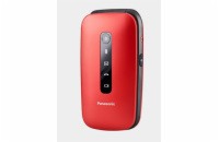 Panasonic KX-TU550EXR mobilní telefon pro seniory - barevný displej 2,8", fotoaparát, handsfree, microSD, véčko, červený