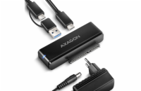 AXAGON ADSA-FPX, USB-C 10Gbps - SATA 6G, 2.5"/3.5" SSD/HDD FAST PORT X adaptér, vč. AC napáječe