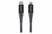 Swissten datový kabel kevlar usb-c / lightning 1,5 m antracit