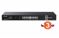 Tenda TEG1120P-16-150W PoE+ Gigabit switch 16x 1Gb/s PoE+ 802.3af/at + 2x SFP + 2x RJ45, 135W, Rack