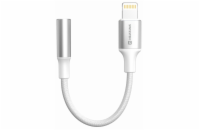 Swissten audio adaptér - textile lightning (samec) / 3,5mm aux 0,15 m bílý (nahrazuje 73501212)