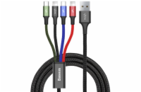 Baseus datový kabel 4v1 microUSB+USB-C+2xLightning 1,2m 3,5A černý