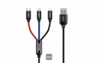 Baseus datový kabel 3v1 microUSB+Lightning+USB-C 1,2m 3,5A