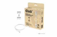Club3D Kabel USB4 Typ-C, 80Gbps, Certifikovaný kabel, 4K540Hz, 8K240Hz, 16K60Hz, PD 240W, 1.2m, bílá