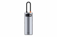 Baseus dokovací stanice 7v1 USB-C (USB-C PD 100W, USB-C, 2x USB 3.0, HDMI, SD/TF port) šedá