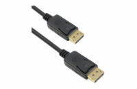 DeTech Kabel DP-DP M/M, 1.8? - černá DisplayPort kabel verze 1.2 s délkou 1,8 m, určený pro přenos obrazu a zvuku ve vysoké kvalitě. Má 14+1 měděných vodičů a odolný černý plášť s průměrem 5,5 mm.