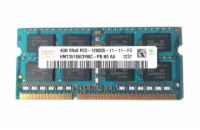 SK Hynix 4GB DDR3L PC12800 1600 MHz CL11 SoDIMm RAM modul pro notebooky s kapacitou 4 GB a nízkým odběrem energie. PN: HMT351S6CFR8C-PB