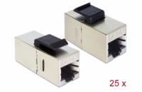 Delock Keystone Modul RJ45 jack > RJ45 jack Cat.6 kompaktní 25 ks