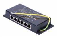 POE injektor aktivní/pasivní - 6x 1 Gb/s, stíněný, 802.3af/at