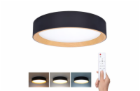 Solight LED osvětlení s dálkovým ovladačem Larios Black, 48W, 3360lm, 39cm, změna chromatičnosti, stmívatelné