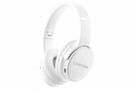 CANYON bezdrátová sluchátka OnRiff 4, BT 5.3, USB-C, baterie 500 mAh, mic., 40mm měniče, bílé