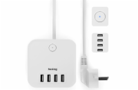 Nabíjecí stanice Huslog 12W 3xzásuvka , 4xUSB bílá