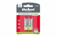 Baterie AA (R06) nabíjecí 1,2V/2600mAh REBEL 2ks / blistr BAT2003