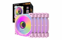 Sada PC ventilátorů DARKFLASH INF24 ARGB 5v1 Pink