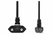 NEDIS napájecí kabel pro adaptéry/ Euro zástrčka - konektor IEC-320-C1/ úhlový-úhlový/ dvoulinka/ černý/ bulk/ 2m