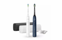Philips Sonicare 5500 HX7119/01 sonický zubní kartáček, 2 kusy, cestovní pouzdra, bílá a námořnická modrá