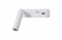 IMMAX GOAL designové nástěnné LED svítidlo, vypínač, USB, 3W, bílé