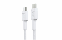 GreenCell Green Cell Bílý kabel USB-C typu C 30 cm Green Cell PowerStream, napájení 60 W, rychlé nabíjení 3.0 Bílý kabel GC PowerStream USB-C - USB-C o délce 30 cm s podporou rychlého nabíjení ve sta