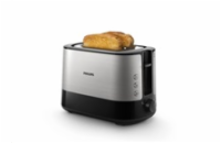 Philips Viva Collection HD2637/90 topinkovač, 7 úrovní opečení, na 2 topinky, černá a kov
