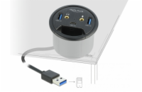 Delock Tříportový stolní rozbočovač USB 1 x USB Type-C a 2 x USB Typu-A + porty HD-Audio