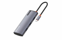 Tellur USB-C hub, 1xPD 3.0 100W, 1xHDMI 4K, 3xUSB 3.0, aluminum, šedá
