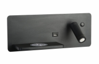 IMMAX LED Be PREPARE 4v1, bodové svítidlo s Qi nabíjením, USB, černá, varianta levá