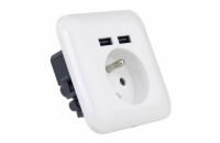 PLATINET ZÁSUVKA FRANCOUZSKÁ + 2 USB 2.1A Nabíječka