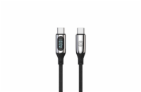 Datový kabel s LCD Forever USB-C/USB-C 1m 100W černý