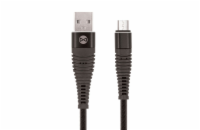 Datový kabel Forever Shark USB/microUSB 1m 2A textilní černý