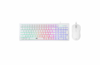 Baracuda ORCA herní set membránová klávesnice a myš, US layout, bílá (BGC-011)
