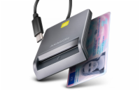 AXAGON CRE-SM3TC, USB-C FlatReader čtečka kontaktních karet Smart card (eObčanka), kabel 1.2m