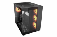 COUGAR PC skříň FV150 RGB Black Mid tower Dual-Chamber ATX glass, 4x 120mm ARGB fans