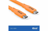 Club3D Kabel USB-C 4.0, 20Gbps, 4K60Hz, PD 240W, 2m, oranžová