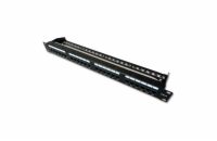 DATACOM Patch panel 19" UTP 24 port CAT6 DUAL 1U BK (4x6p) VL