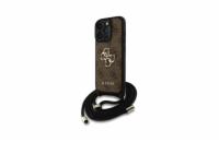 Guess PU 4G Metal Logo Zadní Kryt pro iPhone 15 Pro Hnědá + Crossbody Popruh Zadní kryt z umělé kůže s metalickým logem 4G v hnědé barvě, poskytuje ochranu proti oděrkám a lehkým nárazům vhodný pro i