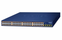 Planet GSW-5240HP L2 switch, 48x1Gb, 4x1Gb SFP, 48x1G 802.3at PoE+ 370W, 0~50°C