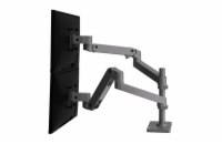 ERGOTRON LX Pro Dual Stacking Arm, stolní dvouramenný držák pro 2 monitry, šedá