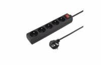 Konnoc DX-5FS 3m pětizásuvka s vypínačem ČERNÁ