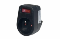 Konnoc DX-FZBK-01/01A rozbočka 1x zásuvka s vypínačem černá
