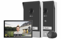 EZVIZ chytrý domácí interkom HP7 2-Entry Kit/ Wi-Fi/ 2048 x 1296/ 7" dotykový monitor/ 2x interkom/ IP65/ černo-stířbrný