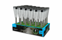 Svítidlo solární ML-GS020 LED zahradní zápich Torch 35cm, nerez - stříbrné