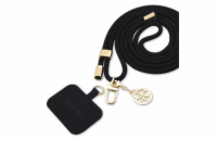 Guess Crossbody Popruh Cord 4G Charm Gold/Black Guess popruh z vysoce kvalitního nylonu a univerzálním upevněním telefonu pod zadní kryt.