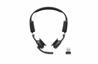 Shokz OpenMeet UC, USB-A adaptér, Bluetooth náhlavní sluchátka před uši s mikrofonem, černá
