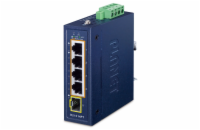 Planet IGS-514PT kompaktní průmyslový L2/L4 switch, 4x1Gb, 1x1G SFP, 4x1Gb PoE+ 802.3at 120W, -40~75°C, IP30, fanless