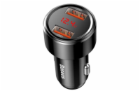 Baseus nabíječka do auta Magic 2x USB 45W 6A s displejem černá